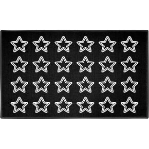 Booooom Jackson Black Classroom Rug Large Star Classroom Carpet 7'5"x13'Area Reading Rug with Non-Slip Backing School Classroom Seating Carpet Elementary