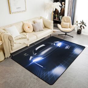 Erosebridal Race Car Area Rug 3x5 for Bedside Non Shedding,Cool Speed Racing Car Rug for Boys Kids,Extreme Sport Carpet for Bedroom Non Shedding,Fashion Modern Automobile Living Room Rug Non Slip