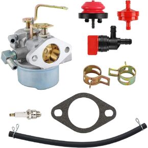 640152 Carburetor for Tecumseh 640152A 640023 640051 640140 640260B HM80 HM90 HM100 8hp -10hp Tecumseh Engine Coleman PowerMate 5000 watt Generator Carb with Spark Plug kit