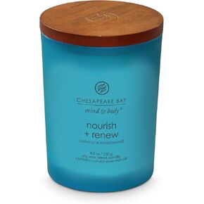 شمعة بجرة طاولة القهوة من تشيسابيك باي كاندل مايند آند بودي، 3 فتيل، تغذي وتجديد (جوز الهند وخشب الصندل) in Kuwait