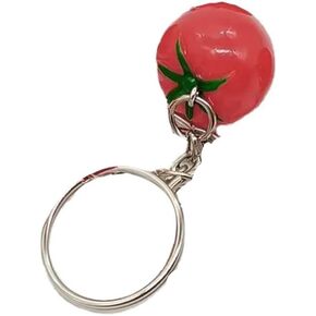 Red Tomato Bag Keychains Portable Resin Tomato Key Chains Gift Giving Three-dimensional Accessories