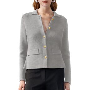 SuperPrity Cardigan Sweaters for Women Long Sleeve Lightweight Cropped Knit Blazer Button Jacket 2024 Fashion Fall Outfits