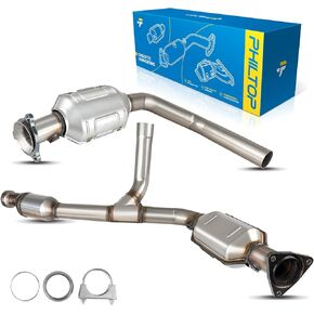 PHILTOP High Flow Catalytic Converter Fit for 14-18 Silverado 1500, 14-18 Sierra 1500, 15-19 Tahoe,15-19 Suburban,15-19 Yukon 5.3L,15-19 Yukon XL 5.3L, Catalytic Converters OEM 50497(EPA Compliant)