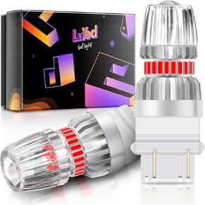 LUYED New Upgrad Reverse Lights 3157 LED Bulb Xenon White 400% Brighter 3157A 3056 3156 3057 3047 4057 4157 LED Light Bulbs for Turn Signal Blinker Tail Parking Brake Lights, Pack of 2