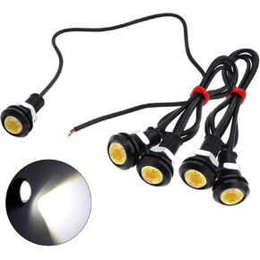 5pcs 18mm Car Eagle Eye DRL Led Daytime Running Lights LED 12V Backup Reversing Parking Signal Automobiles Lamps, White