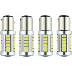 1157 White LED Light Bulbs 1157 BAY15D 5730 33SMD Super Bright 1157 7528 2057 2357NA Car LED Turn Tail Brake Stop Signal Light Bulb,4 Pack