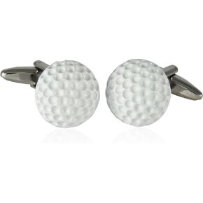 Mens White Golf Ball Cufflinks Husband Idea Golfer Cufflinks with Travel Presentation Gift Box for Country Club 18 Holes Golf Course Wedding Party Groomsmen Groom