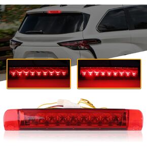 3rd Brake Light for 2008-2013 Toyota Highlander, Tail High Mount 3rd Stop Reverse LED Lights For 2009-2013 Toyota Corolla S with Spoiler ONLY/ 2008-2020 Sequoia/ 2006-2012 RAV4(Red Lens)