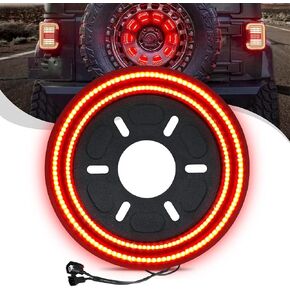 Spare Tire Brake Light 3rd Brake Light Tail Wheel Lights Double Row LED Third Stop Lamp Rear Wheel lights Compatible with Ford Bronco 2021 2022 2023(Plug & Play)
