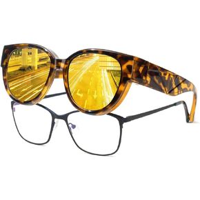 Meeloog Fit Over Glasses Sunglasses For Women Designer Round Polarized Go Over Glass Sunglasses UV400 Protection
