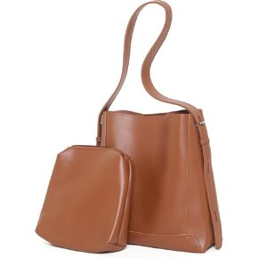 Bucket Bag for Women - Vegan Leather Adjustable Shoulder Bag With Purse for Work,Daily