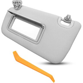 Left Driver Side Sun Visor Fit for Nissan Sentra 2013 2014 2015 2016 2017 2018 2019, Sun Protection Shade with Makeup Mirror Replace 96401-3SG8A, Gray