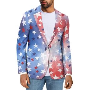 Blazer for Men Slim Fit Blazer Jacket for Men Casual One Button Notched Lapel Sports Coats Plus Size Suit Jacket