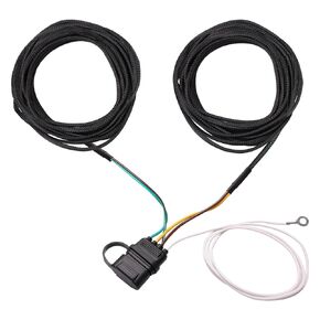 Coitak 26FT 4 Pin Trailer Wiring Harness Kit with Black Nylon Protective Sleeve, 4 Pin 5 Wire Plug for Enhanced Durability Trailer Wire Kit