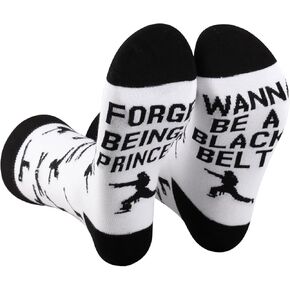 PXTIDY 2 Pairs Karate Sock Karate Lover Gift Karate Inspired Gift Martial Arts Gift Black Belter Gift Karate Instructor Sock