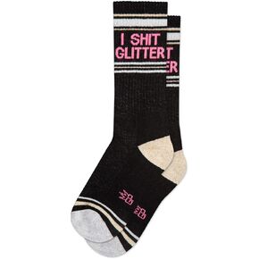 Gumball Poodle I SHIT GLITTER Unisex Gym Crew Socks (Made in the USA)