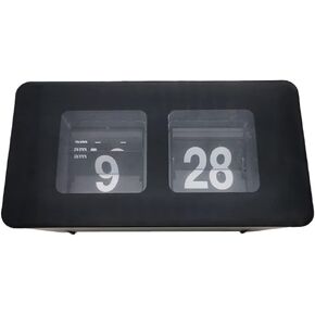 Auto Flip Clock Classic Retro Vintage Clock Digital Flip Down Clock Digital Number Alarm Clock Desk Clock Shelf Clock for Office Home Decoration (Black)