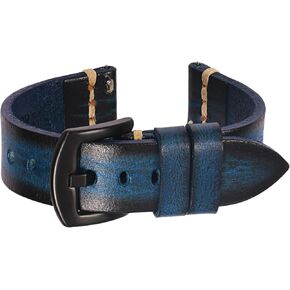 Handmade Calfskin Vegetable-Tanned Leather Watch Bands for Men Quick Release Leather Watch Strap 20mm 22mm with Black Buckle
