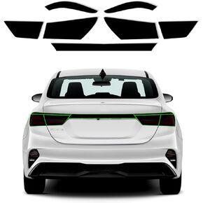Precut Headlight Tint Cover Fit for Kia Forte 2022 2023 Accessories Fog Lights Cover with Adhesive Gloss Dark Smoke Wrap Overlay (Headlight)