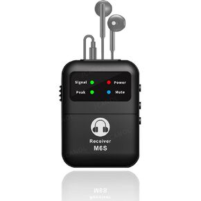 Wireless in Ear Monitor System, 2.4G Stereo Wireless IEM System with Beltpack Transmitter Receiver Auto-Pairing, 164ft for Studio, Band, Live Performance
