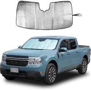 مظلة للزجاج الأمامي مناسبة لسيارة Ford Ranger Maverick 2022-2024، مظلة شمسية للسيارة قابلة للطي للنافذة الأمامية، أقنعة حماية تلقائية من الشمس تحجب الأشعة فوق البنفسجية وتحافظ على برودة السيارة (Ranger Maverick 2022+)
