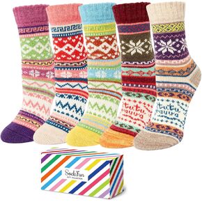 Wool Socks For Women Men - Retro Vintage Striped Socks, Warm Winter Wool Woolen Socks, Stocking Stuffers