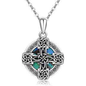 Celtic Cross Urn Necklaces for Ashes 925 Sterling Silver Celtic Knot Irish Cremation Urn Pendant Memorial Keepsake Jewelry for Ashes