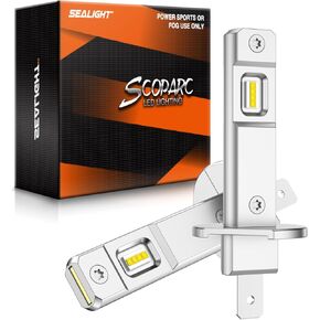 SEALIGHT H1 Fog Light, 6500K Super Bright H1 Fog Bulb with 15000RPM Cooling Fan, Plug-N-Play, Pack of 2