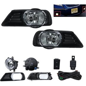 Fog Lights Clear Lens Front Driving Lamps For oyota Camry 2007 2008 2009 with H11 12V 55W Halogen Bulbs|Switch and Wiring Kit | 81210-06070,81220-06070