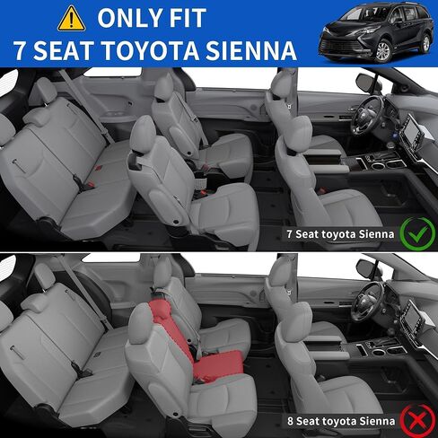 OEDRO Floor Mats Compatible with Toyota Sienna 2021-2024 (Only for 8 Seat), Includes 1st, 2nd and 3rd Row Floor Liners, Custom Fit TPE All Weather Car Liners, Black in Kuwait