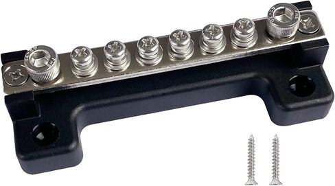 6 Terminals Bus Bar, Ampper 4" Ground Distribution Block Brass Battery BusBar Junction for Car Vehicle Rv Truck Marine Boat Audio Amplifier and More (Black) in Saudi Arabia