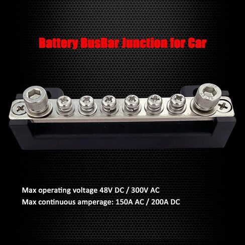 6 Terminals Bus Bar, Ampper 4" Ground Distribution Block Brass Battery BusBar Junction for Car Vehicle Rv Truck Marine Boat Audio Amplifier and More (Black) in Saudi Arabia
