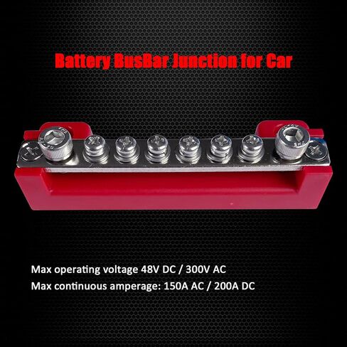 6 Terminals Bus Bar, Ampper 4" Ground Distribution Block Brass Battery BusBar Junction for Car Vehicle Rv Truck Marine Boat Audio Amplifier and More (Black) in Saudi Arabia