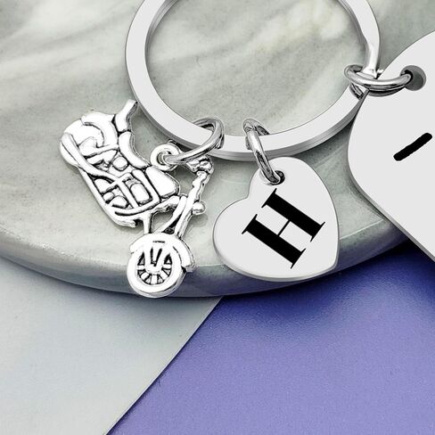 Vadaka Ride Safe Keychain Letter A-Z Keychain Biker Gift Motorcycle Gift Initial Letter Keychain New Driver Gift for Biker in Saudi Arabia