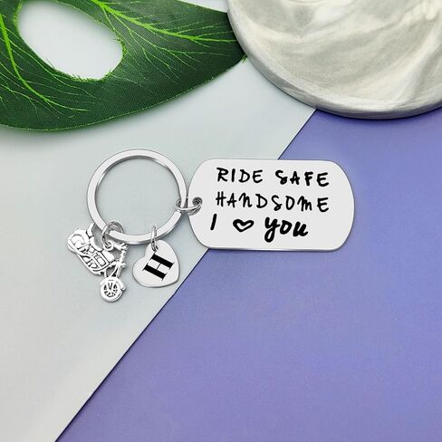 Vadaka Ride Safe Keychain Letter A-Z Keychain Biker Gift Motorcycle Gift Initial Letter Keychain New Driver Gift for Biker in Saudi Arabia