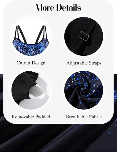 NIeyook Plus Size Swimsuit for Women Two Piece Tummy Control Bathing Suit Flowy Scoop Neck Tankini Swim Tops with Boy Shorts in Saudi Arabia