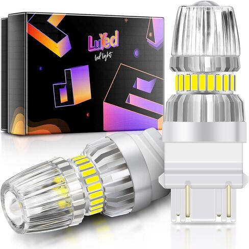 LUYED New Upgrad Reverse Lights 3157 LED Bulb Xenon White 400% Brighter 3157A 3056 3156 3057 3047 4057 4157 LED Light Bulbs for Turn Signal Blinker Tail Parking Brake Lights, Pack of 2 in Saudi Arabia