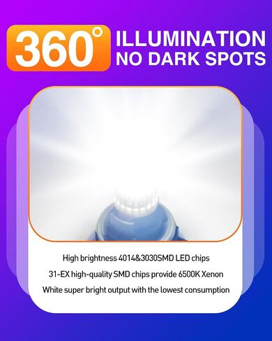 LUYED New Upgrad Reverse Lights 3157 LED Bulb Xenon White 400% Brighter 3157A 3056 3156 3057 3047 4057 4157 LED Light Bulbs for Turn Signal Blinker Tail Parking Brake Lights, Pack of 2 in Saudi Arabia