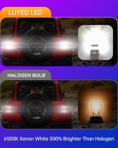 LUYED New Upgrad Reverse Lights 3157 LED Bulb Xenon White 400% Brighter 3157A 3056 3156 3057 3047 4057 4157 LED Light Bulbs for Turn Signal Blinker Tail Parking Brake Lights, Pack of 2 in Saudi Arabia