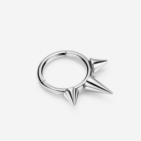 FANSING 316L Surgical Steel 3 Spike Beaded Piercing Rings for Septum Daith in Saudi Arabia