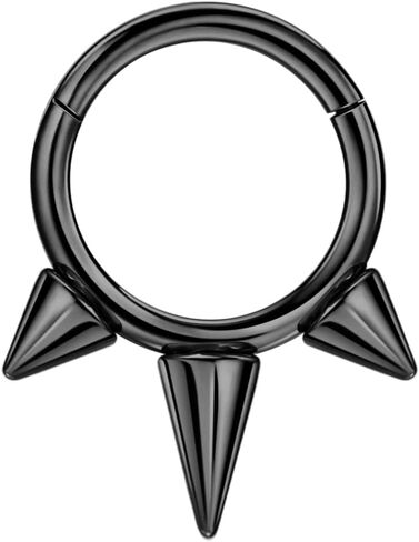 FANSING 316L Surgical Steel 3 Spike Beaded Piercing Rings for Septum Daith in Saudi Arabia
