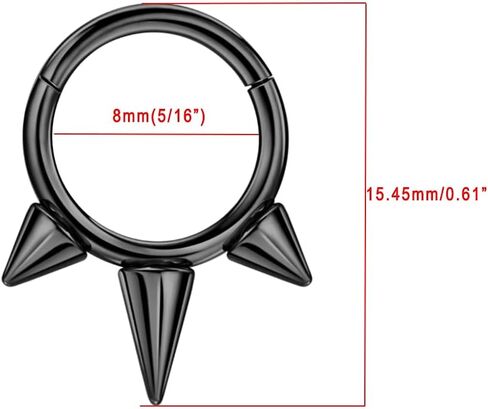 FANSING 316L Surgical Steel 3 Spike Beaded Piercing Rings for Septum Daith in Saudi Arabia