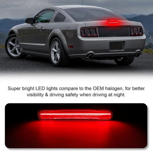 LED 3rd Brake Light Replacement for 2005-2009 Mustang High Mount Stop Third Brake Light, Red Lens in Kuwait