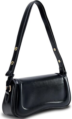 Small Shoulder Bags,Trendy Crossbody Purses for Women Waterproof Leather Handbags Clutch Tote Designer Bags black purse in Saudi Arabia