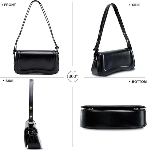 Small Shoulder Bags,Trendy Crossbody Purses for Women Waterproof Leather Handbags Clutch Tote Designer Bags black purse in Saudi Arabia