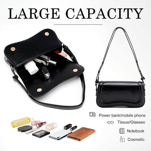 Small Shoulder Bags,Trendy Crossbody Purses for Women Waterproof Leather Handbags Clutch Tote Designer Bags black purse in Saudi Arabia