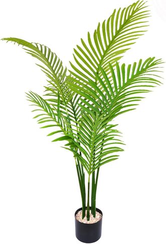 Artificial Areca Palm Tree Fake Tropical Palm Plant Potted Faux for Indoor Outdoor Office Room Shopping Mall Decor (47 inch) in Saudi Arabia