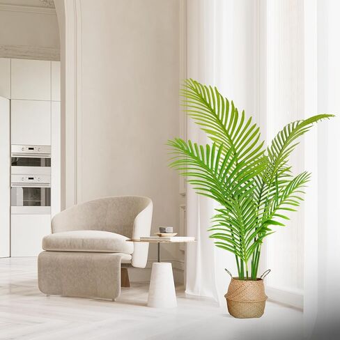 Artificial Areca Palm Tree Fake Tropical Palm Plant Potted Faux for Indoor Outdoor Office Room Shopping Mall Decor (47 inch) in Saudi Arabia