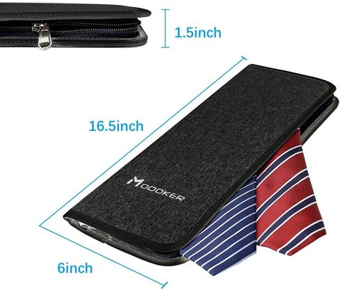 Modoker Mens Gift Tie Case for Travel Necktie Carrier Organizer Bag Storage Cufflinks and Suit Accessories,Blue in Kuwait
