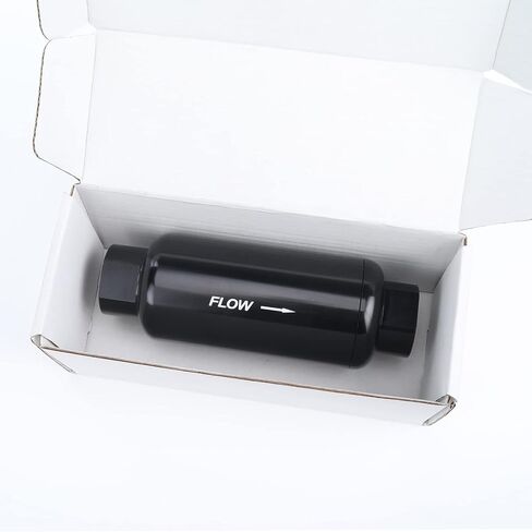 12AN Billet Aluminum 30 Micron Fuel Filter with Reusable Stainless Steel Mesh Filter Element No Glue Design, ORB-12 Port, Black in Saudi Arabia